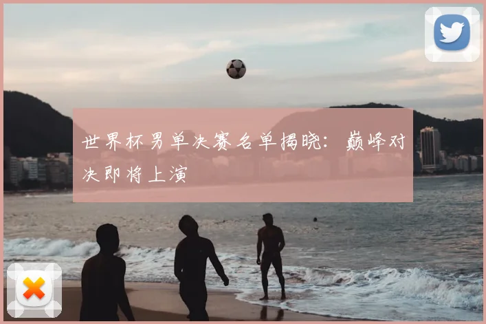 世界杯男单决赛名单揭晓：巅峰对决即将上演